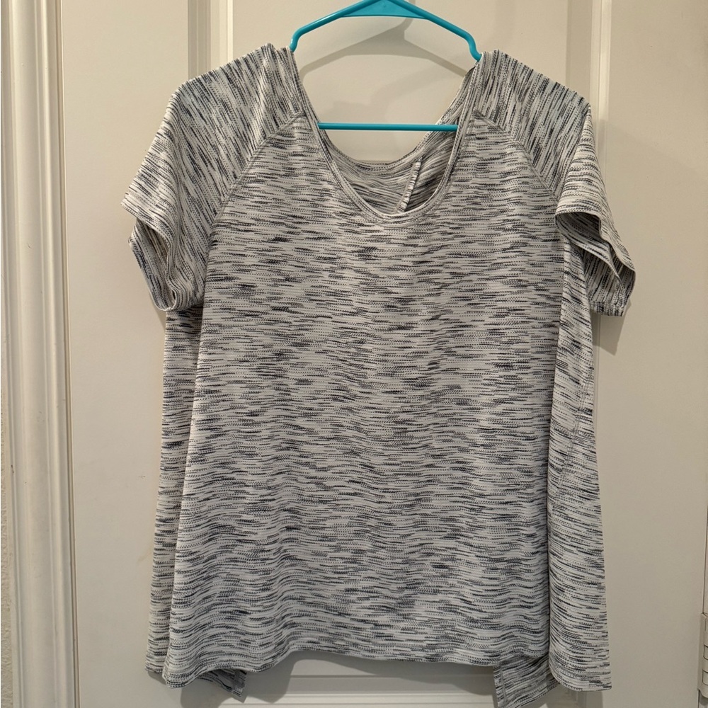 Lululemon heathered grey open back top